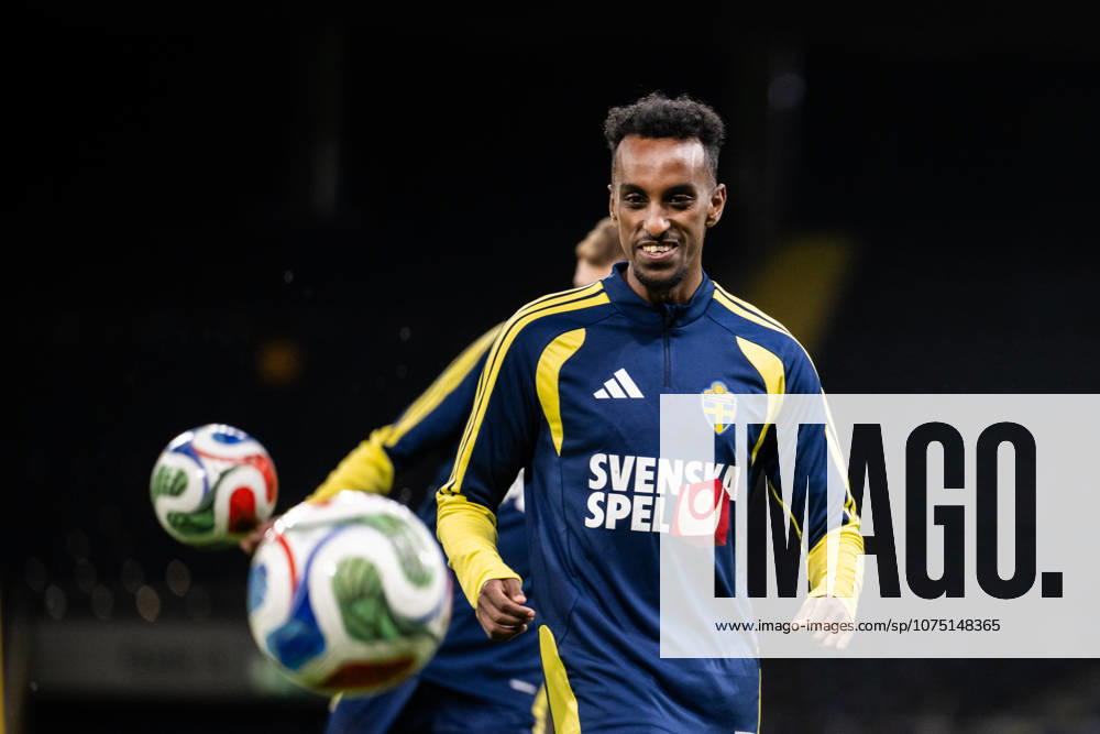 Taha Ali of the Swedish national football team at a training session on March 29, 2026 in Stockholm Photo Johanna Säll BILDBYRAN kod JL JL0610 fotboll football soccer fotball vm kval kval fifa world cup qualifier qualifier träning practice training sverige sweden sverige a bbeng
