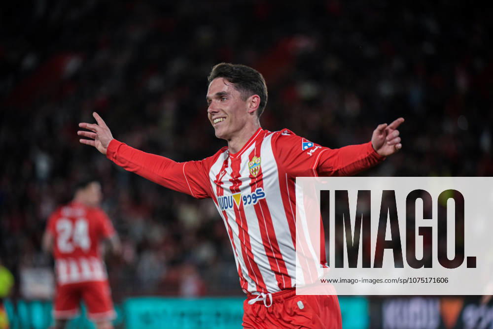 ESP: UD Almeria vs Real Sociedad B - La Liga Hypermotion ALMERIA, SPAIN - MARCH 29: Sergio Arribas of UD Almeria celebrate his goal during the match between UD Almeria and Real Sociedad B of La Liga Hypermotion on March 29, 2026 at UD Almeria Stadium in Almeria, Spain. (Photo by Samuel Carreno) Almeria Almeria Andalucia Spain