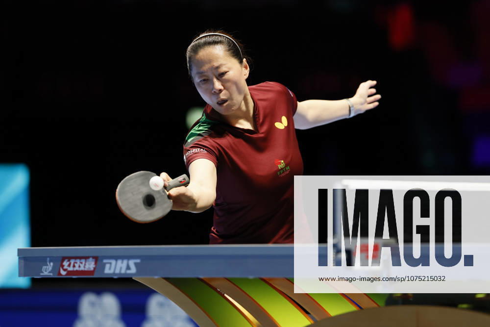 Fu Yu of Portugal competes in the Women s Singles Group 2 against Wang Manyu of China on Day 1 of ITTF Men s & Women s World Cup Macao 2026 at Galaxy Arena on March 30, 2026 in Macao, China.
