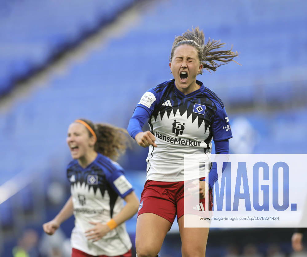 Photo Goal celebration for the Hamburg women after the 1 1 equalizer by Camilla Linberg HSV Fussball Pixel Bundesliga der Frauen on Mon 30 03 2026 Hamburger SV Bayer 04 Leverkusen