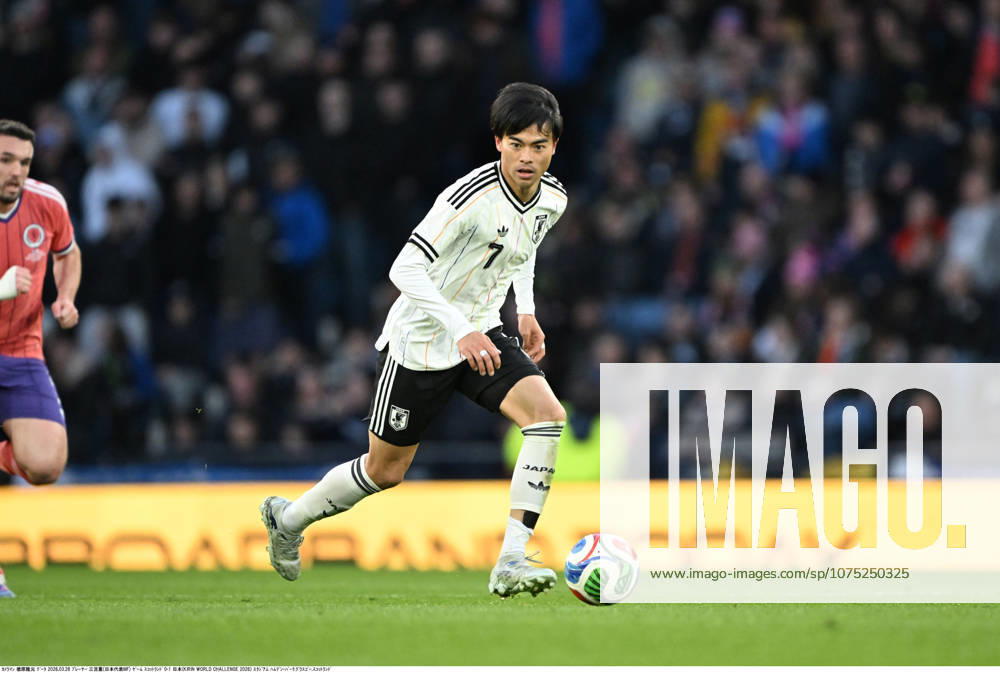 Kaoru Mitoma of Japan during an International Friendly, Länderspiel, Nationalmannschaft match between Scotland and Japan at Hampden Park in Glasgow, Scotland on March 28, 2026. Noxthirdxpartyxsales aflo_325489432