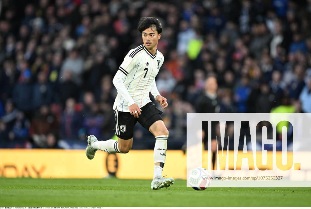 Kaoru Mitoma of Japan during an International Friendly, Länderspiel, Nationalmannschaft match between Scotland and Japan at Hampden Park in Glasgow, Scotland on March 28, 2026. Noxthirdxpartyxsales aflo_325489433