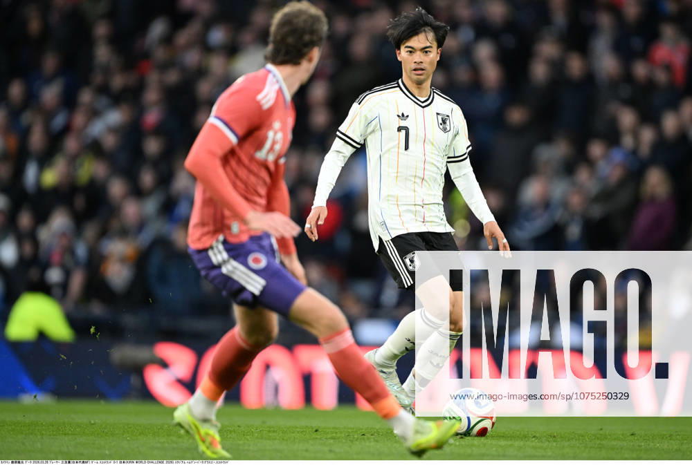 Kaoru Mitoma of Japan during an International Friendly, Länderspiel, Nationalmannschaft match between Scotland and Japan at Hampden Park in Glasgow, Scotland on March 28, 2026. Noxthirdxpartyxsales aflo_325489434