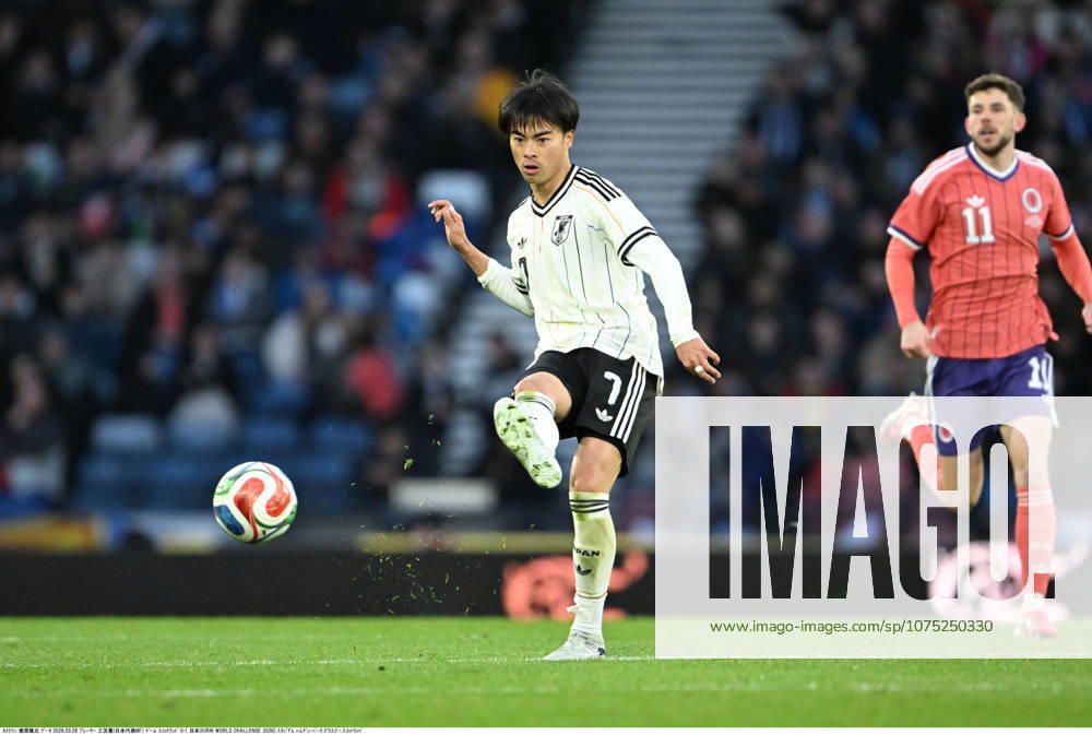 Kaoru Mitoma of Japan during an International Friendly, Länderspiel, Nationalmannschaft match between Scotland and Japan at Hampden Park in Glasgow, Scotland on March 28, 2026. Noxthirdxpartyxsales aflo_325489435