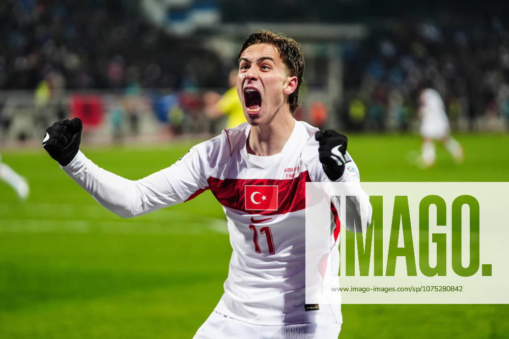Kosovo v Turkiye - 2026 FIFA World Cup, WM, Weltmeisterschaft, Fussball European Qualifiers PRISTINA, KOSOVO - MARCH 31: Kenan Yildiz of Turkiye celebrates after a goal during the 2026 FIFA World Cup Europe Qualifiers play-off final match between Kosovo and Turkiye at the Fadil Vokrri Stadium in Pristina, Kosovo, on March 31, 2026. Hakan Akgun Anadolu Pristina Kosovo. Editorial use only. Please get in touch for any other usage.