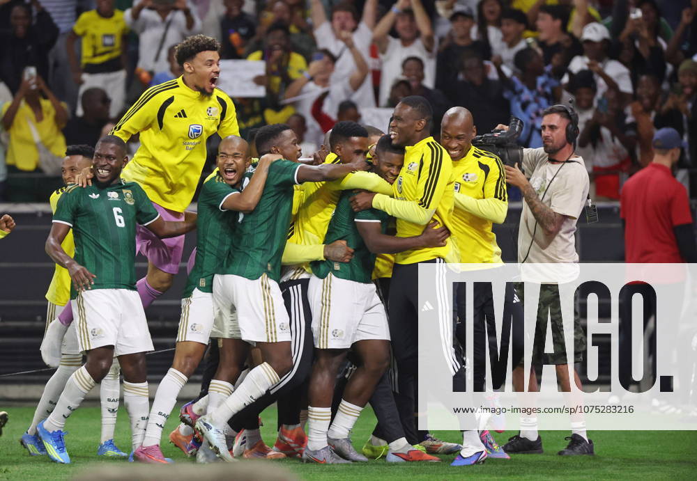 International Soccer Friendly - South Africa vs Panama Players of South Africa celebrate after scoring during the International Friendly, Länderspiel, Nationalmannschaft game between South Africa and Panama at Cape Town Stadium, South Africa on 31 March 2026. Cape Town South Africa