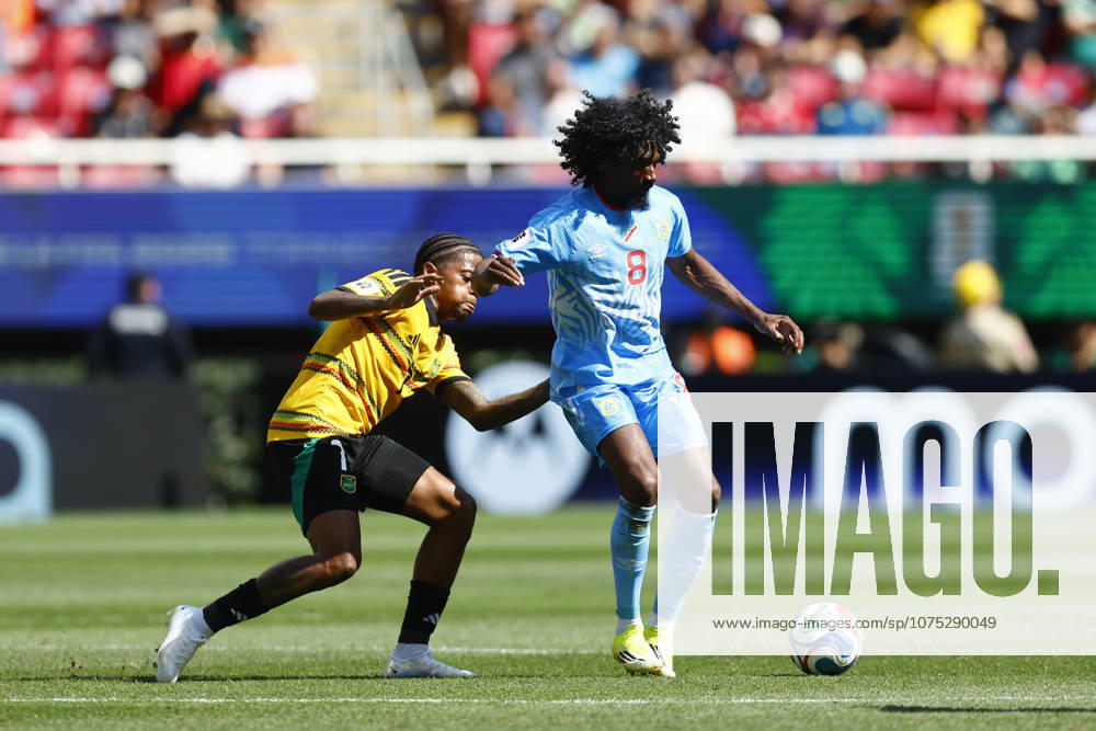 RD Congo v Jamaica - 2026 FIFA World Cup, WM, Weltmeisterschaft, Fussball Qualifying ZAPOPAN, MEXICO- MARCH 31: Samuel Moutoussamy (R) of RD Congo fights for the ball with Leon Bailey (L) of Jamaica during a World Cup 2026 playoff qualifying football match between RD Congo and Jamaica, at the Guadalajara Stadium in Zapopan, Mexico on March 31, 2026. Stringer Anadolu Zapopan Mexico. Editorial use only. Please get in touch for any other usage.