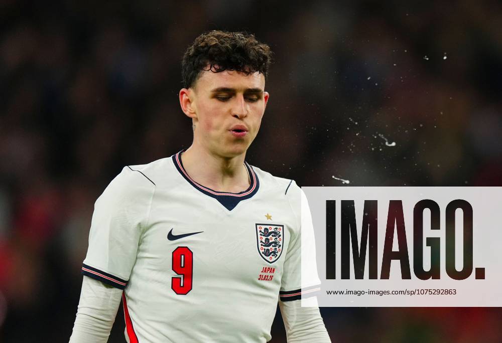 Phil Foden of England spits England v Japan, International Football, Friendly, Football, Wembley Stadium, London, UK - 31 Mar 2026London Wembley Stadium United Kingdom