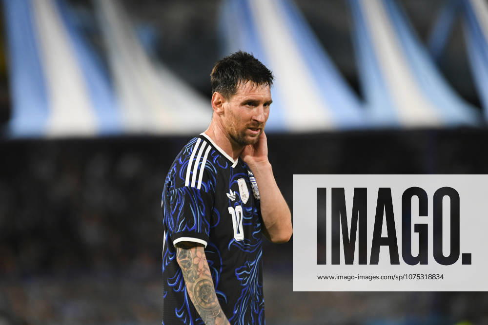 Argentina V Zambia - International Friendly, Länderspiel, Nationalmannschaft Lionel Messi gestures during the international friendly match against Zambia at La Bombonera stadium on March 31, 2026, ahead of the FIFA World Cup, WM, Weltmeisterschaft, Fussball Buenos Aires Argentina