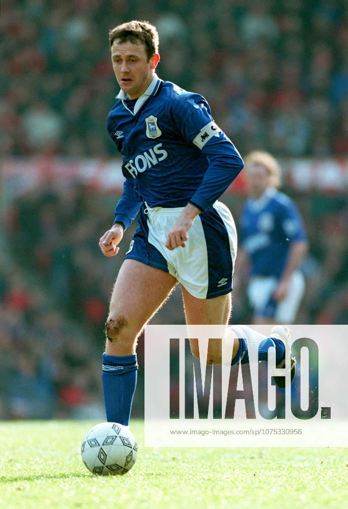 Manchester United, ManU V Ipswich Town, Premier League Steve Sedgley of Ipswich Town on the ball during the Premier League match between Manchester United and Ipswich Town at Old Trafford on March 4, 1995 in Manchester, England. Manchester Old Trafford England United Kingdom