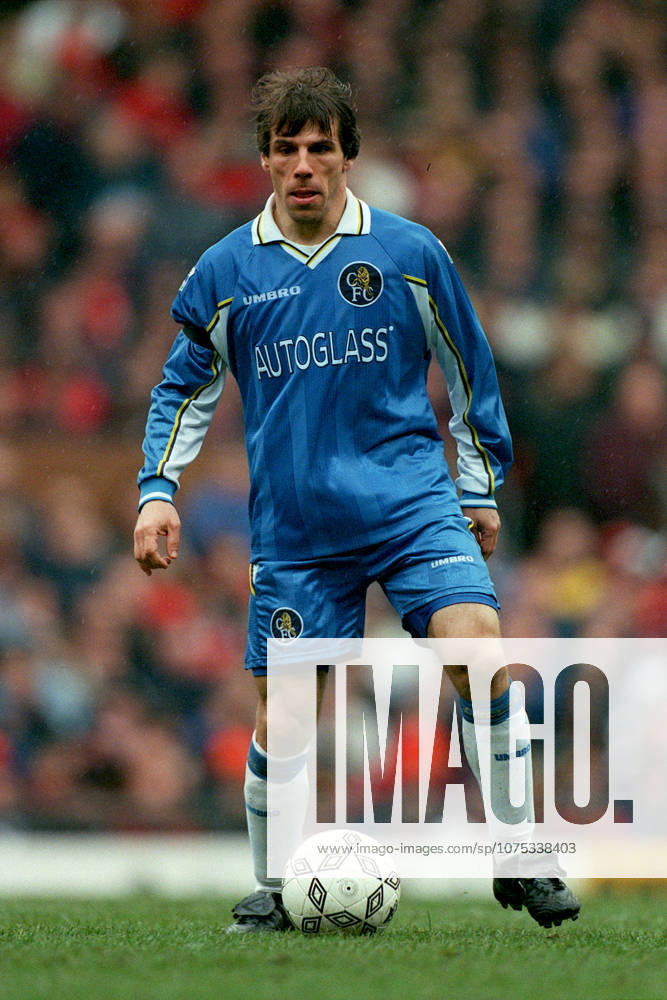 Manchester United, ManU V Chelsea, FA Cup Quarter-Final Gianfranco Zola of Chelsea on the ball during the FA Cup Quarter-Final match between Manchester United and Chelsea at Old Trafford on March 7, 1999 in Manchester, England. Manchester Old Trafford England United Kingdom