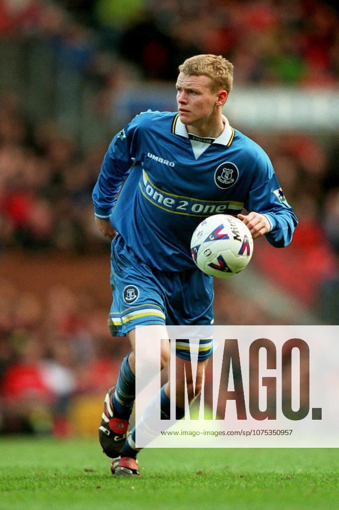 Manchester United, ManU V Everton, Premier League Michael Ball of Everton on the ball during the Premier League match between Manchester United and Everton at Old Trafford on March 21, 1999 in Manchester, England. Manchester Old Trafford England United Kingdom