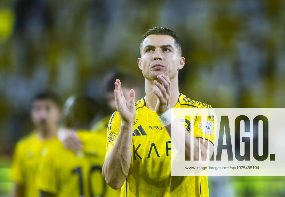 Saudi Arabia Football Saudi Pro League 2025 2026, Matchday 27 Al Nassr FC vs Al Najma Al Awwal Park Saudi Arabia Gesture, Gesture, Emotion Cristiano Ronaldo Al Nassr FC, 7