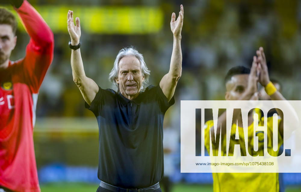 Saudi Arabia Football Saudi Pro League 2025 2026, Matchday 27 Al Nassr FC vs Al Najma Al Awwal Park Saudi Arabia Joy, emotions, jubilation Jorge Jesus Coach Al Nassr FC