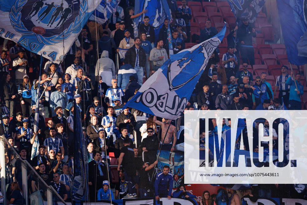 Fans of FC Porto seen during Liga Portugal game between teams of SL Benfica and FC Porto at Estadio Da Luz (Maciej Rogowski Ball Raw Images PT) Lisbon Estadio Da Luz Portugal