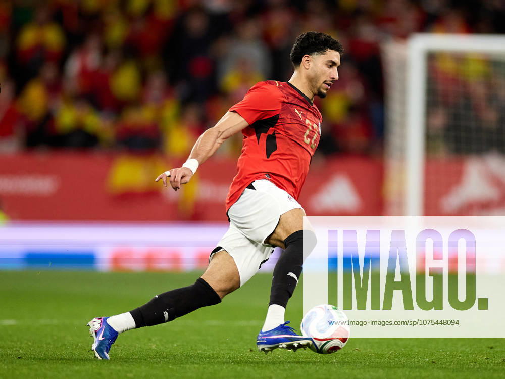 Omar Marmoush of Egypt in action during an International Friendly, Länderspiel, Nationalmannschaft match between Spain and Egypt at RCDE Stadium on March 31, 2026 in Barcelona, Spain. Barcelona Spain - ZUMAr232 20260331_zsp_r232_110