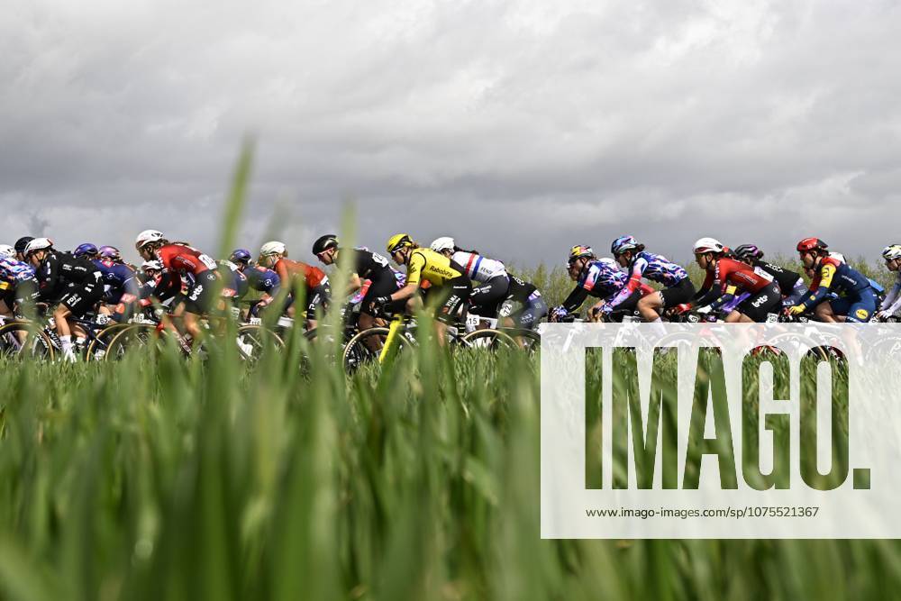 The pack of riders pictured in action during the women s race of the Ronde van Vlaanderen Tour des Flandres Tour of Flanders UCI WorldTour one day cycling race, 164,1 km with start and finish in Oudenaarde, Sunday 05 April 2026. JASPERxJACOBS x169863658x
