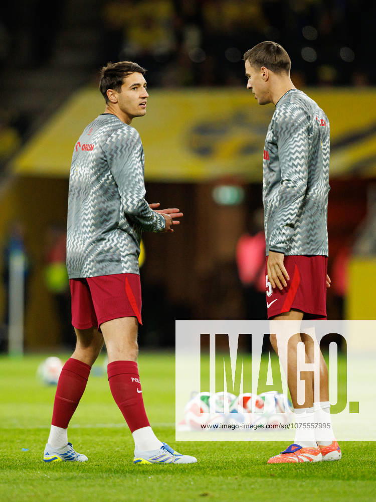 Jakub Kiwior and Jan Bednarek seen during World Cup 2026 european play off final game between national teams of Poland and Sweden (Maciej Rogowski Ball Raw Images) Solna Strawberry Arena Sweden