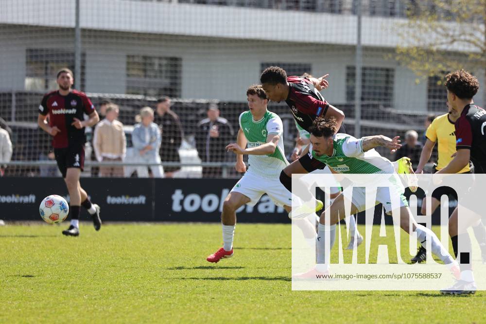 Soccer Season 2025 2026 Regionalliga Bayern 27 Matchday 1 FC Nürnberg FCN II Club SpVgg Greuther Fürth II Kleeblatt U23 DaMa Noah König Koenig 4, SpVgg Greuther Fürth II Noah Maboulou 37, 1 FC Nürnberg FCN II
