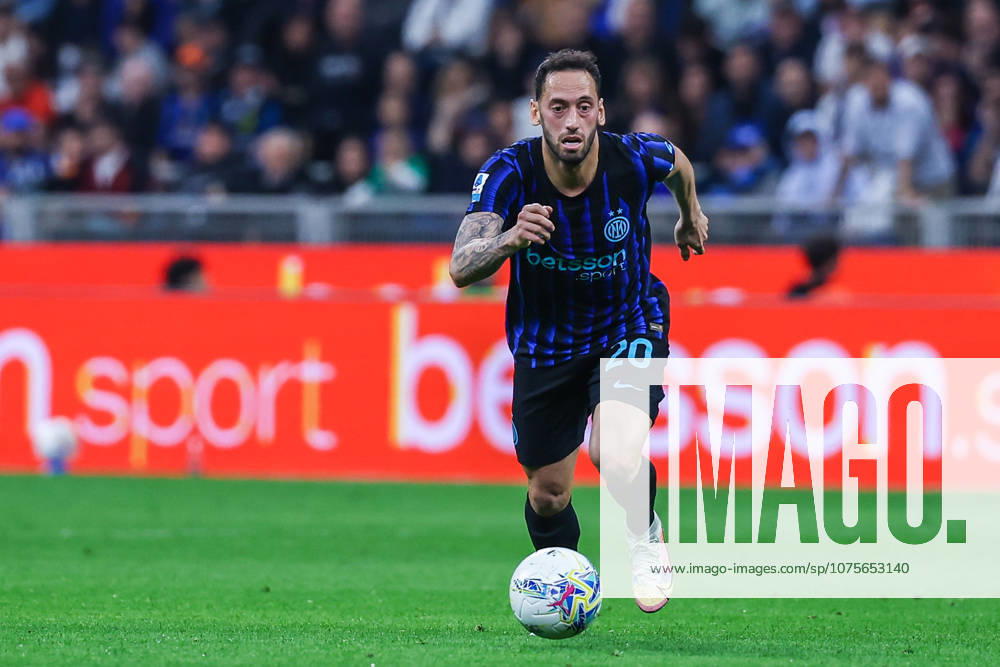 Hakan Calhanoglu of FC Internazionale seen in action during Serie A 2025 26 football match between FC Internazionale and AS Roma at San Siro Stadium in Milan Italy on 05 April 2026. Milan Stadio Giuseppe Meazza Milan Italy