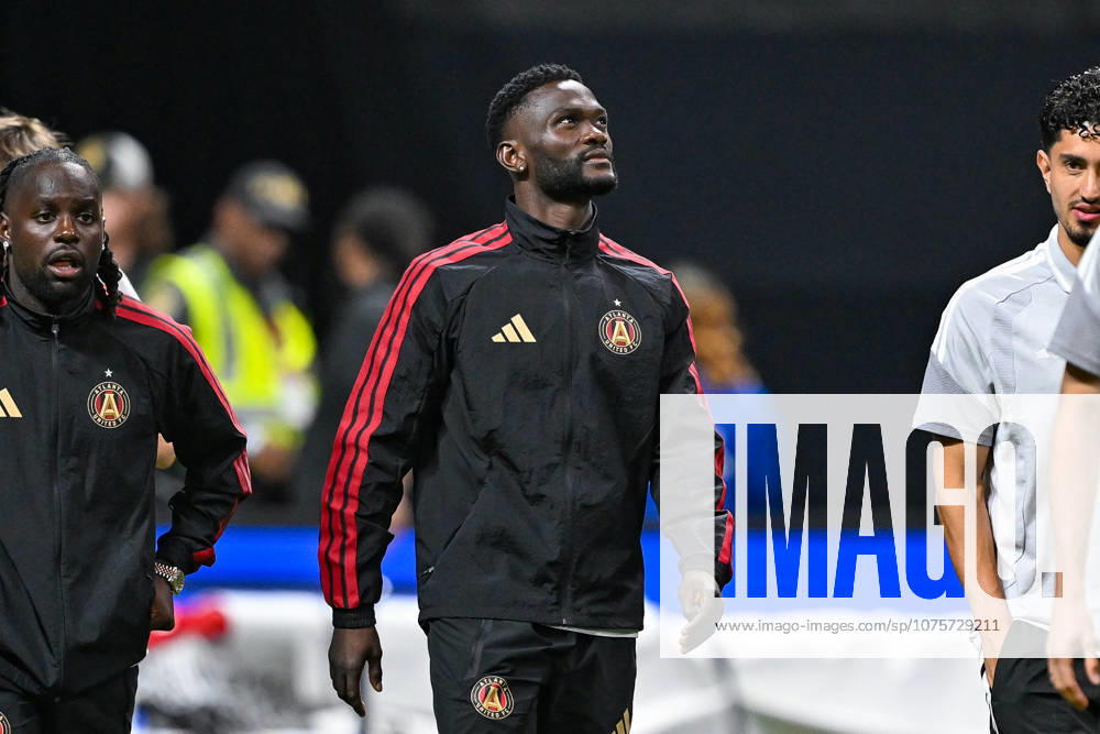 ATLANTA, GA - APRIL 04: Emmanuel Latte Lath 9 of Atlanta reacts prior to the start of the MLS, Fussball Herren, USA match between Columbus Crew and Atlanta United FC on April 4th, 2026 at Mercedes-Benz Stadium in Atlanta, GA.(Photo by Rich von Biberstein Icon Sportswire) SOCCER: APR 04 MLS Atlanta United vs Columbus Crew Icon260404065