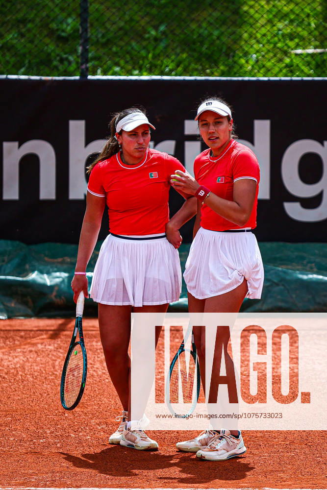 Billie Jean King Cup - Day 2 Francisca Jorge and Matilde Jorge of Portugal compete in the Billie Jean King Cup play-offs women s doubles match against Germany on day two of the Billie Jean King Cup play-offs at Clube de Tenis do Jamor in Lisbon, Portugal, on April 8, 2026. Lisbon Lisboa Portugal