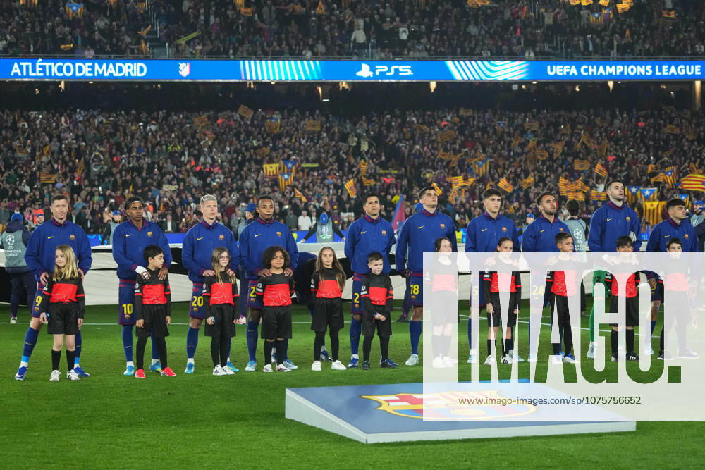 ESP: FC Barcelona, Barca - Atletico de Madrid. UEFA Champions League. Quarter-Finals, first leg. FC Barcelona players during UEFA Champions League match, Quarter-Finals, first leg, between FC Barcelona and Atletico de Madrid played at Spotify Camp Nou Stadium on April 8, 2026 in Barcelona, Spain. kpng