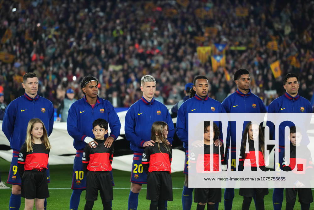 ESP: FC Barcelona, Barca - Atletico de Madrid. UEFA Champions League. Quarter-Finals, first leg. FC Barcelona players during UEFA Champions League match, Quarter-Finals, first leg, between FC Barcelona and Atletico de Madrid played at Spotify Camp Nou Stadium on April 8, 2026 in Barcelona, Spain. kpng