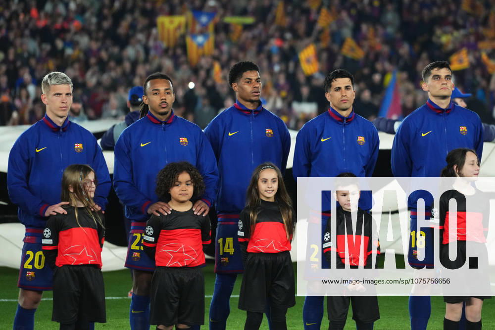 ESP: FC Barcelona, Barca - Atletico de Madrid. UEFA Champions League. Quarter-Finals, first leg. FC Barcelona players during UEFA Champions League match, Quarter-Finals, first leg, between FC Barcelona and Atletico de Madrid played at Spotify Camp Nou Stadium on April 8, 2026 in Barcelona, Spain. kpng