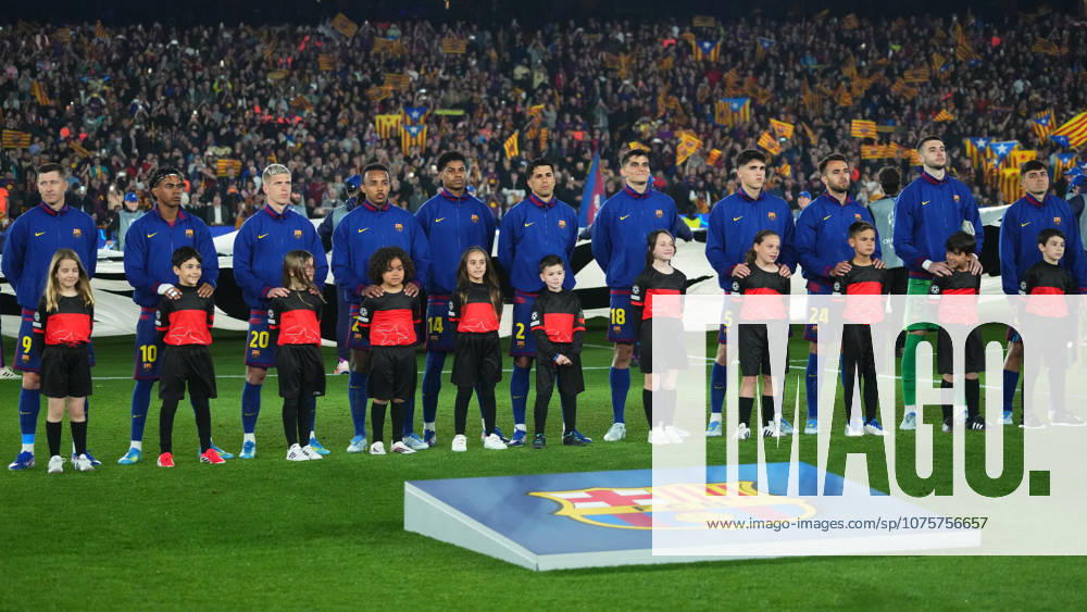 ESP: FC Barcelona, Barca - Atletico de Madrid. UEFA Champions League. Quarter-Finals, first leg. FC Barcelona players during UEFA Champions League match, Quarter-Finals, first leg, between FC Barcelona and Atletico de Madrid played at Spotify Camp Nou Stadium on April 8, 2026 in Barcelona, Spain. kpng