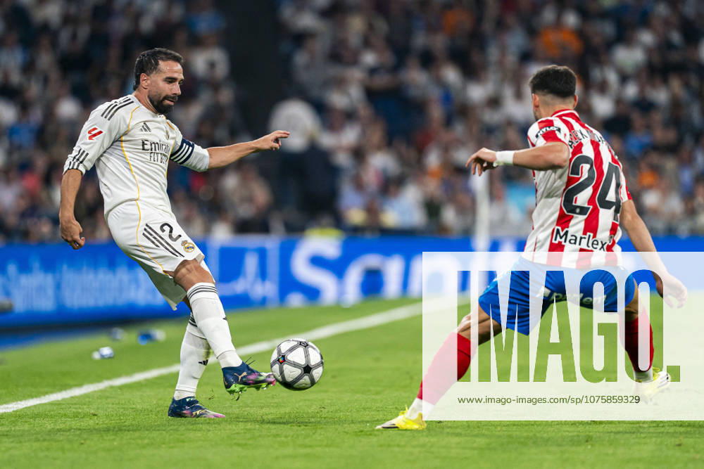 REAL MADRID CF v GIRONA. LA LIGA 2025 2026. ROUND 31. REAL MADRID CF v GIRONA FC. LA LIGA 2025 2026. ROUND 31. Real Madrid CFÂ s Dani Carvajal and Girona FCÂ s Alex Moreno during La Liga match. April 10, 2026 (ALTERPHOTOS Tomas Garrido) MadridSpain