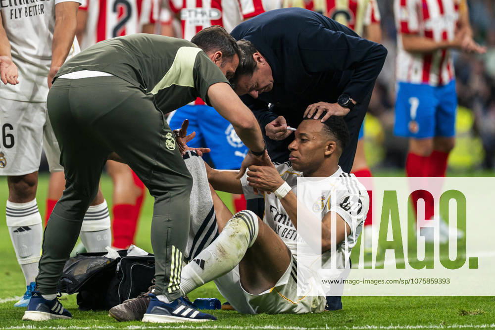 REAL MADRID CF v GIRONA. LA LIGA 2025 2026. ROUND 31. REAL MADRID CF v GIRONA FC. LA LIGA 2025 2026. ROUND 31. Real Madrid CFÂ s Kylian Mbappe with blood in her face during La Liga match. April 10, 2026 (ALTERPHOTOS Tomas Garrido) MadridSpain