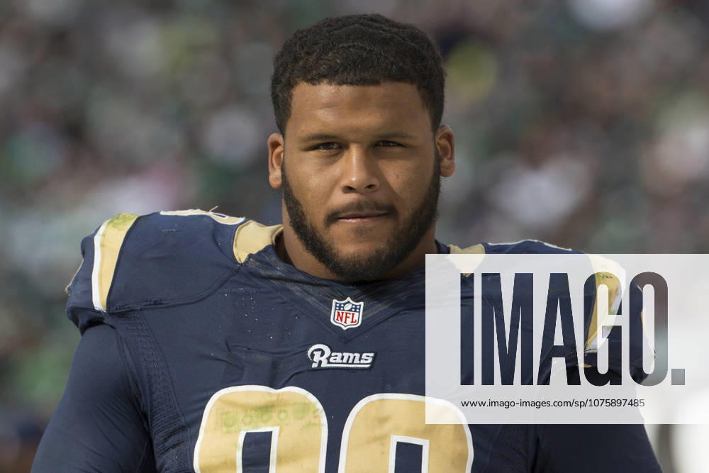 St. Louis Rams defensive tackle Aaron Donald (99) looks on during the NFL, American Football Herren, USA game between the St. Louis Rams and Philadelphia Eagles at Lincoln Financial Field in Philadelphia, Pennsylvania. The Eagles won 34-28. (Christopher Szagola Cal Media)