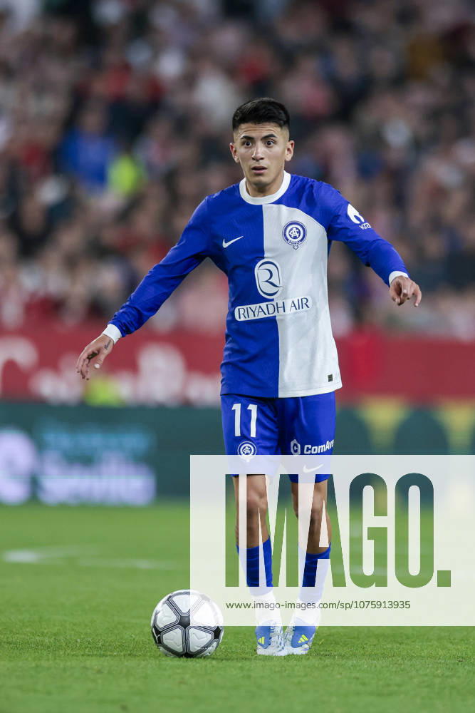 Sevilla FC v Atletico de Madrid - LaLiga EA Sports Thiago Almada of Atletico de Madrid runs with the ball during the La Liga EA Sports match between Sevilla FC and Atletico de Madrid at Ramon Sanchez Pizjuan in Seville, Spain, on April 11, 2026. Seville Spain