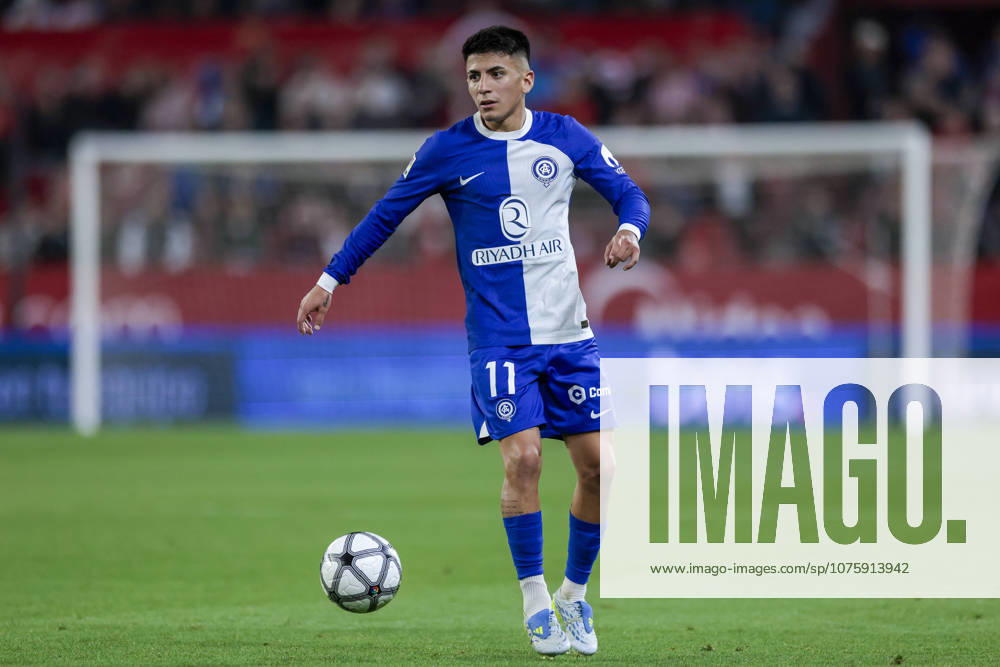 Sevilla FC v Atletico de Madrid - LaLiga EA Sports Thiago Almada of Atletico de Madrid controls the ball during the La Liga EA Sports match between Sevilla FC and Atletico de Madrid at Ramon Sanchez Pizjuan in Seville, Spain, on April 11, 2026. Seville Spain