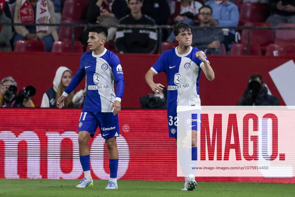 Sevilla FC v Atletico de Madrid - LaLiga EA Sports Javier Bonar of Atletico de Madrid celebrates a goal during the La Liga EA Sports match between Sevilla FC and Atletico de Madrid at Ramon Sanchez Pizjuan in Seville, Spain, on April 11, 2026. Seville Spain