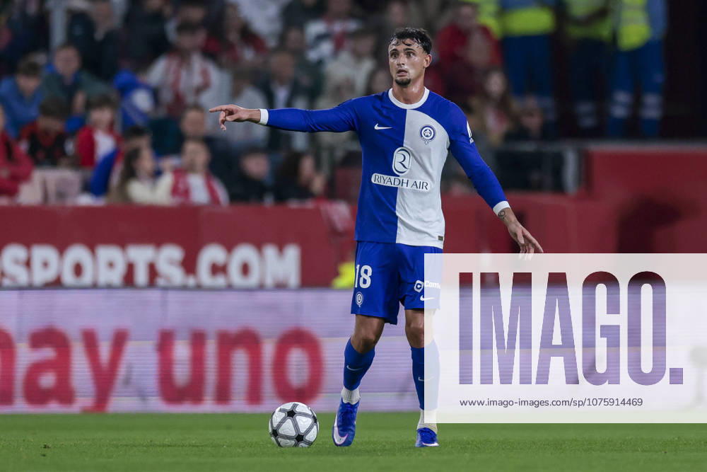 Sevilla FC v Atletico de Madrid - LaLiga EA Sports Marc Pubill of Atletico de Madrid controls the ball during the La Liga EA Sports match between Sevilla FC and Atletico de Madrid at Ramon Sanchez Pizjuan in Seville, Spain, on April 11, 2026. Seville Spain