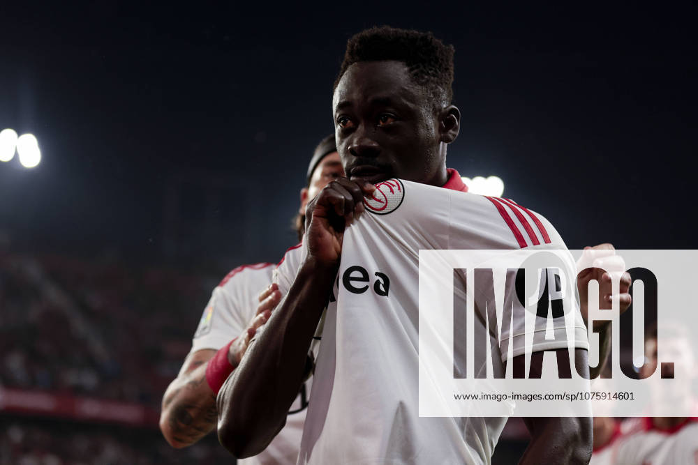 Sevilla FC v Atletico de Madrid - LaLiga EA Sports Akor Adams of Sevilla FC celebrates a goal during the La Liga EA Sports match between Sevilla FC and Atletico de Madrid at Ramon Sanchez Pizjuan in Seville, Spain, on April 11, 2026. Seville Spain