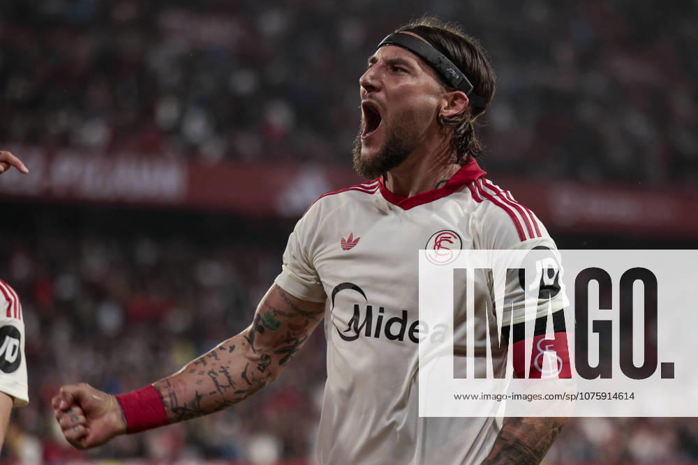 Sevilla FC v Atletico de Madrid - LaLiga EA Sports Nemanja Gudelj of Sevilla FC celebrates a goal during the La Liga EA Sports match between Sevilla FC and Atletico de Madrid at Ramon Sanchez Pizjuan in Seville, Spain, on April 11, 2026. Seville Spain