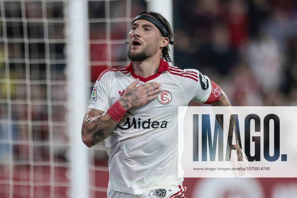 Sevilla FC v Atletico de Madrid - LaLiga EA Sports Nemanja Gudelj of Sevilla FC celebrates a goal during the La Liga EA Sports match between Sevilla FC and Atletico de Madrid at Ramon Sanchez Pizjuan in Seville, Spain, on April 11, 2026. Seville Spain