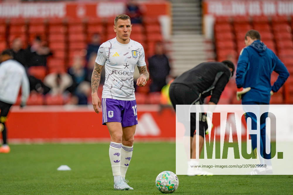 Premier League: Nottingham Forest v Aston Villa Lucas Digne of Aston Villa in the pregame warmup session during the Premier League match Nottingham Forest vs Aston Villa at City Ground, Nottingham, United Kingdom on 12 April 2026 (Photo by Maynard Manyowa News Images) Nottingham City Ground Nottinghamshire United Kingdom