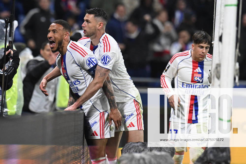 Football : Olympique Lyonnais v Lorient - French ligue 1- 12 04 2026 Corentin TOLISSO of Lyon scoring goal during the French ligue 1 match between Olympique Lyonnais and Lorient at Groupama Stadium Decines Charpieu Lyon on April 12, 2026 , France LYONFrance
