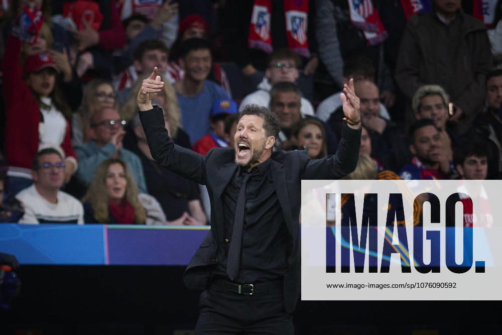Atletico de Madrid v FC Barcelona, Barca - UEFA Champions League 2025 2026 - Quarter-final, 2nd leg Atletico de Madrid s coach Diego Pablo Cholo Simeone during Champions League 2025 2026, quarter-final, 2nd leg, April 14 ,2026. (ALTERPHOTOS Ropero) MadridSpain