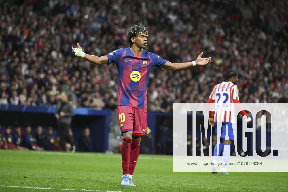 Lamine Yamal of Barcelona seen during the UEFA Champions League Quarter-Final match Atletico de Madrid and FC Barcelona, Barca at the Metropolitano stadium. Final score: Atlà tico de Madrid 1 - 2 FC Barcelona. Atletico De Madrid V FC Barcelona - UEFA Champions League, Madrid, Spain - 14 Apr 2026 - ZUMAs197 20260414_aab_s197_017