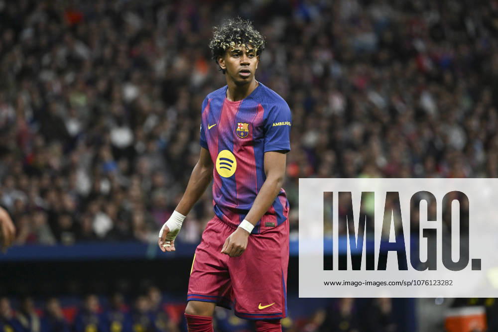 Lamine Yamal of Barcelona seen during the UEFA Champions League Quarter-Final match Atletico de Madrid and FC Barcelona, Barca at the Metropolitano stadium. Final score: AtlÃ tico de Madrid 1 - 2 FC Barcelona. Madrid Spain - ZUMAs197 20260414_aab_s197_037