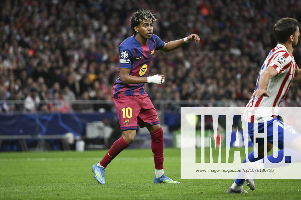 Lamine Yamal of Barcelona seen during the UEFA Champions League Quarter-Final match Atletico de Madrid and FC Barcelona, Barca at the Metropolitano stadium. Final score: AtlÃ tico de Madrid 1 - 2 FC Barcelona. Madrid Spain - ZUMAs197 20260414_aab_s197_021
