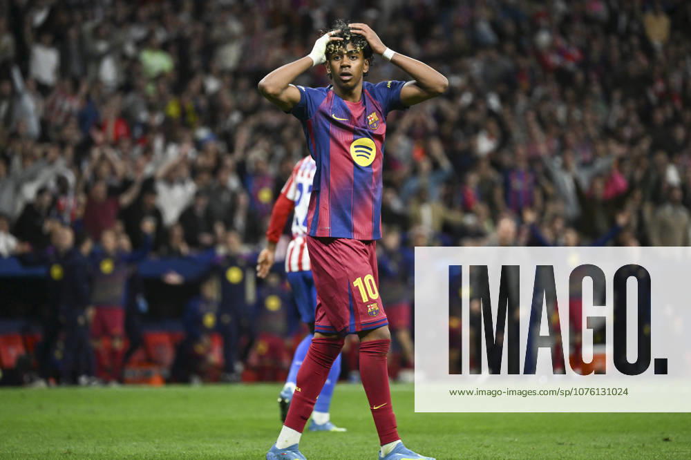 Lamine Yamal of Barcelona during the UEFA Champions League Quarter-Final match Atletico de Madrid and FC Barcelona, Barca at the Metropolitano stadium. Final score: Atlà tico de Madrid 1 - 2 FC Barcelona. Madrid Spain - ZUMAs197 20260414_aab_s197_028
