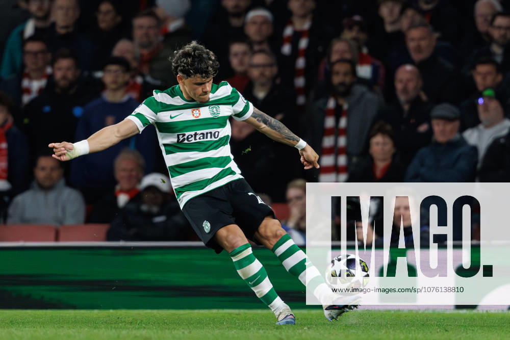 Maxi Araujo seen during UEFA Champions League quarterfinal game between teams of Arsenal FC and Sporting CP at Emirates Stadium (Maciej Rogowski Ball Raw Images) London Emirates Stadium United Kingdom