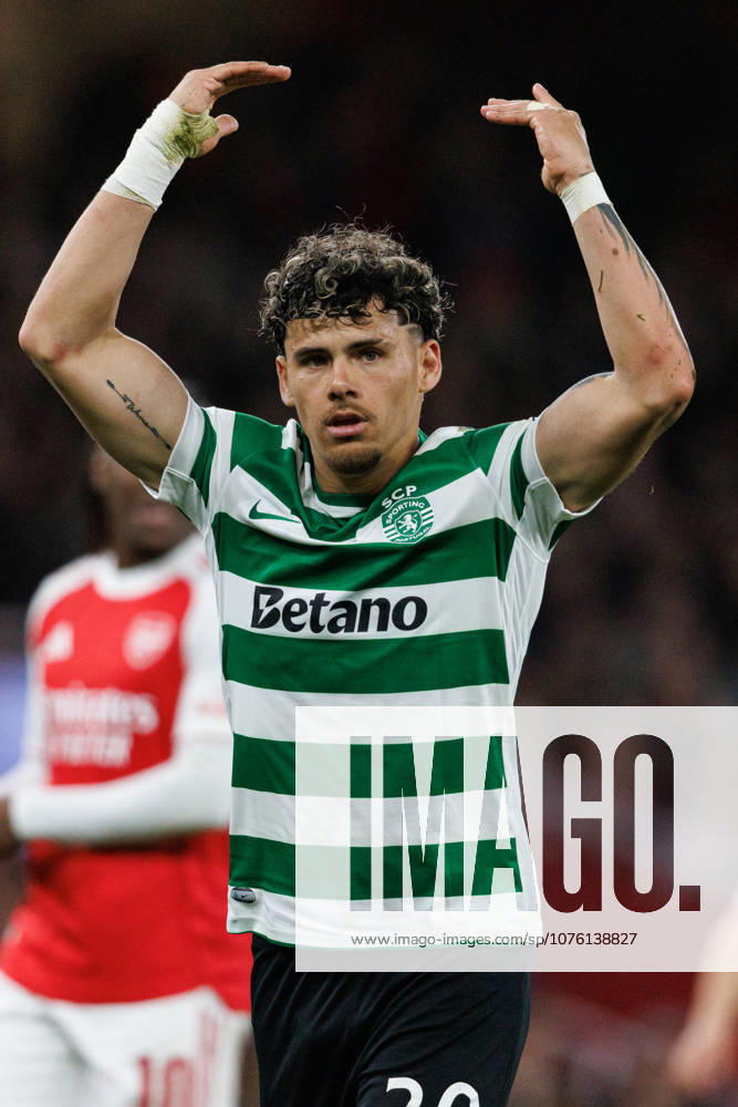 Maxi Araujo seen during UEFA Champions League quarterfinal game between teams of Arsenal FC and Sporting CP at Emirates Stadium (Maciej Rogowski Ball Raw Images) London Emirates Stadium United Kingdom