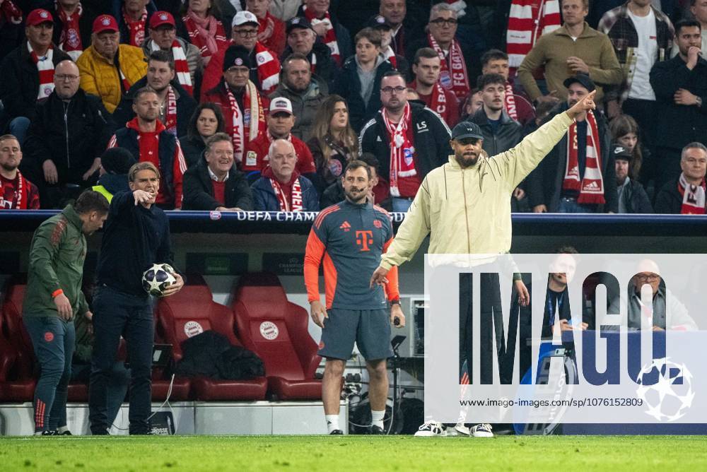 Soccer, Men, Season 2025 2026, Champions League quarter-final, second leg , FC Bayern Munich Real Madrid 4 3 , f l Sports Director Christoph Freund Bayern Munich , Coach Vincent Kompany Bayern Munich , 15 04 2026,